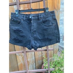 black high waisted shorts